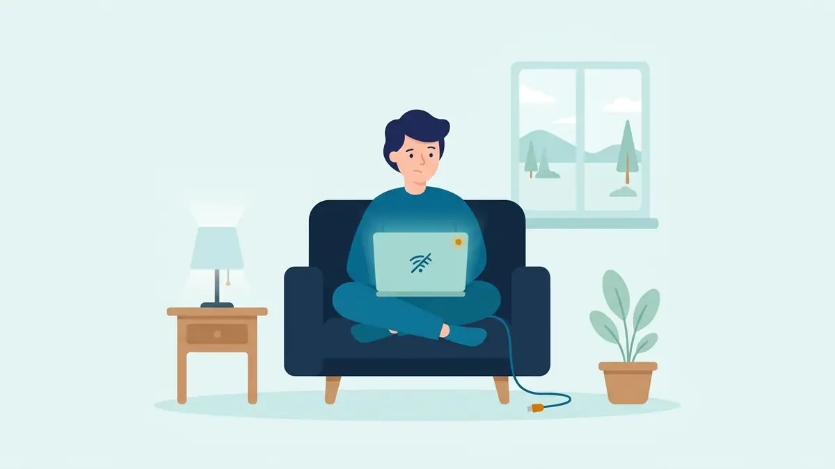 Illustration of a temporary home internet outage
